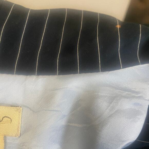 Anthropologie Elevenses Black Cropped Pinstripe Blazer Jacket Sz 8 - Picture 8 of 9